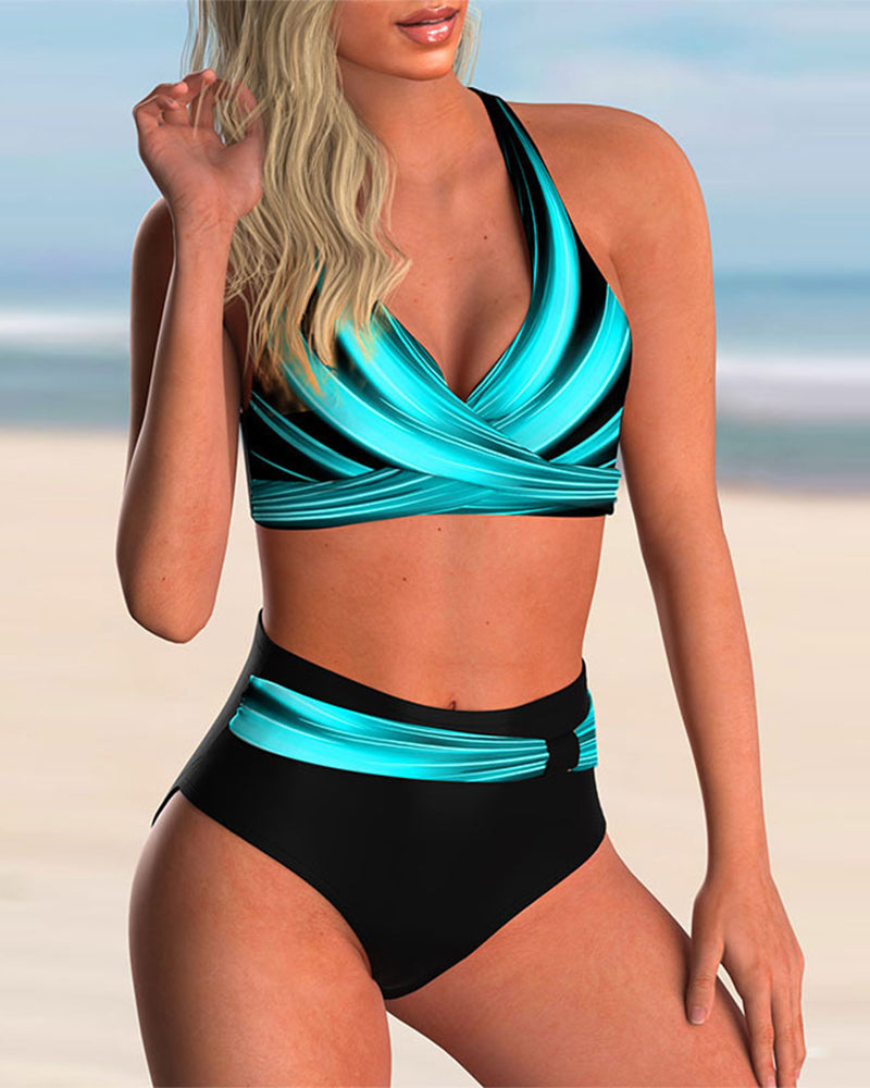 Liliana - Bikini-Set mit Kreuzdekolleté und Print