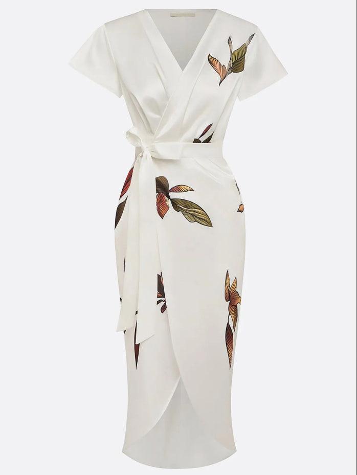 Amelia | Elegantes florales Wickelkleid