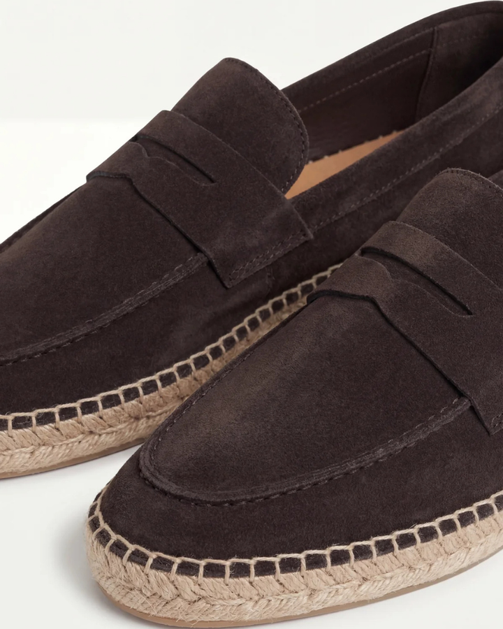 Espadrilles Kaffee Wildleder Riviera