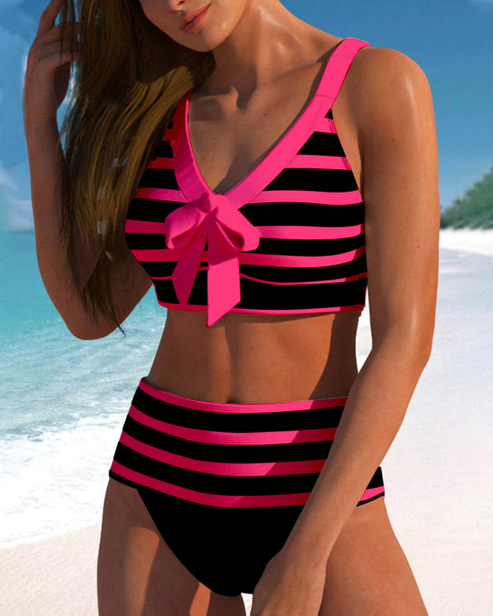 Laluna® | Gestreifter Hochtaillierter Bikini