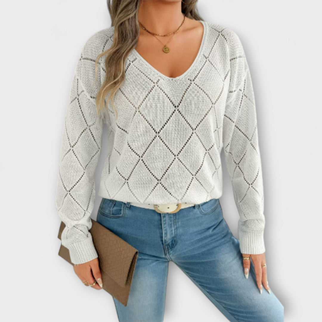 Evers - Lässiger schwarzer Pullover mit Rautenmuster