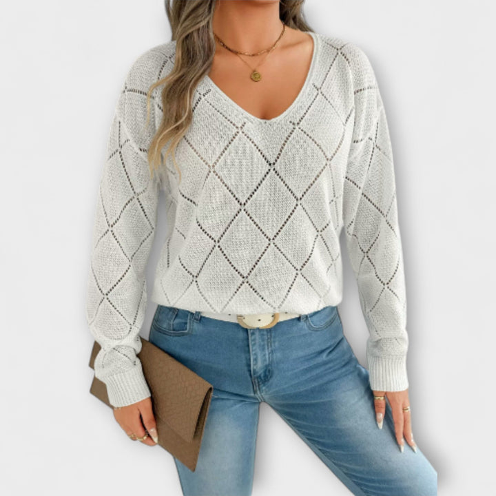 Evers - Lässiger schwarzer Pullover mit Rautenmuster