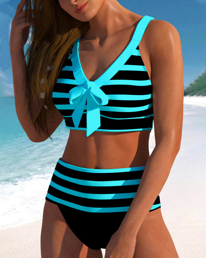 Laluna® | Gestreifter Hochtaillierter Bikini