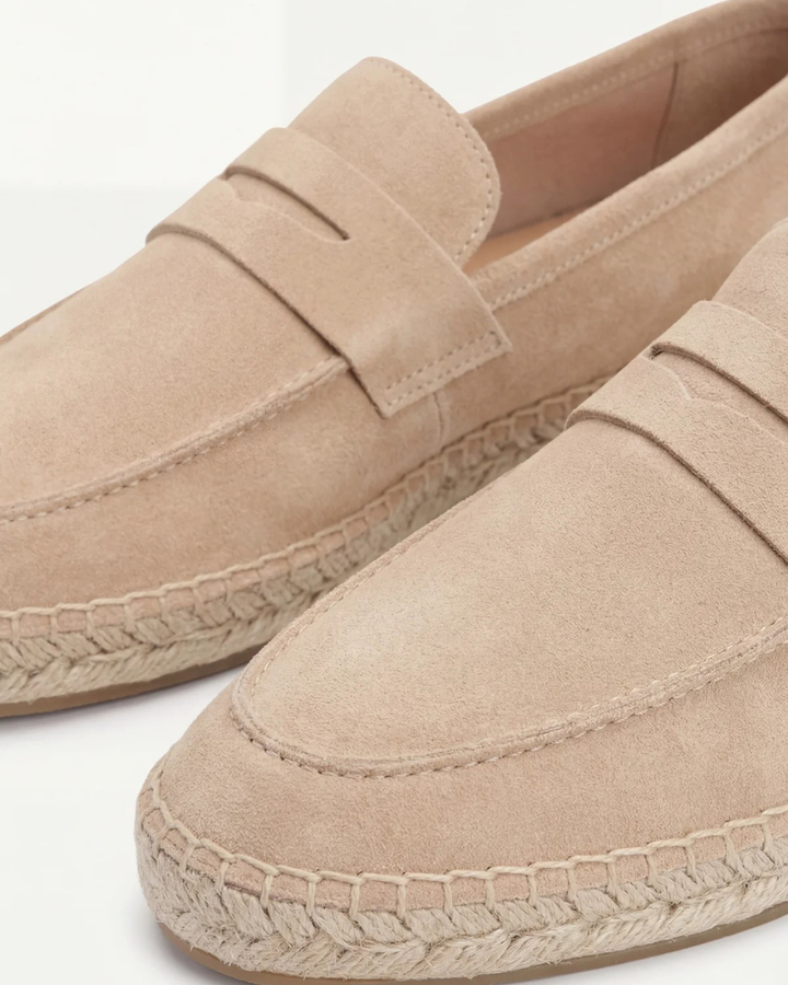 Espadrilles Riviera aus beigem Wildleder