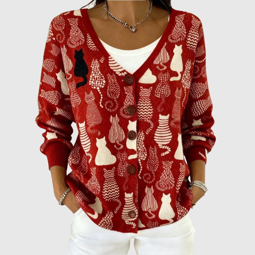 Bequemer Strick-Cardigan mit Knöpfen