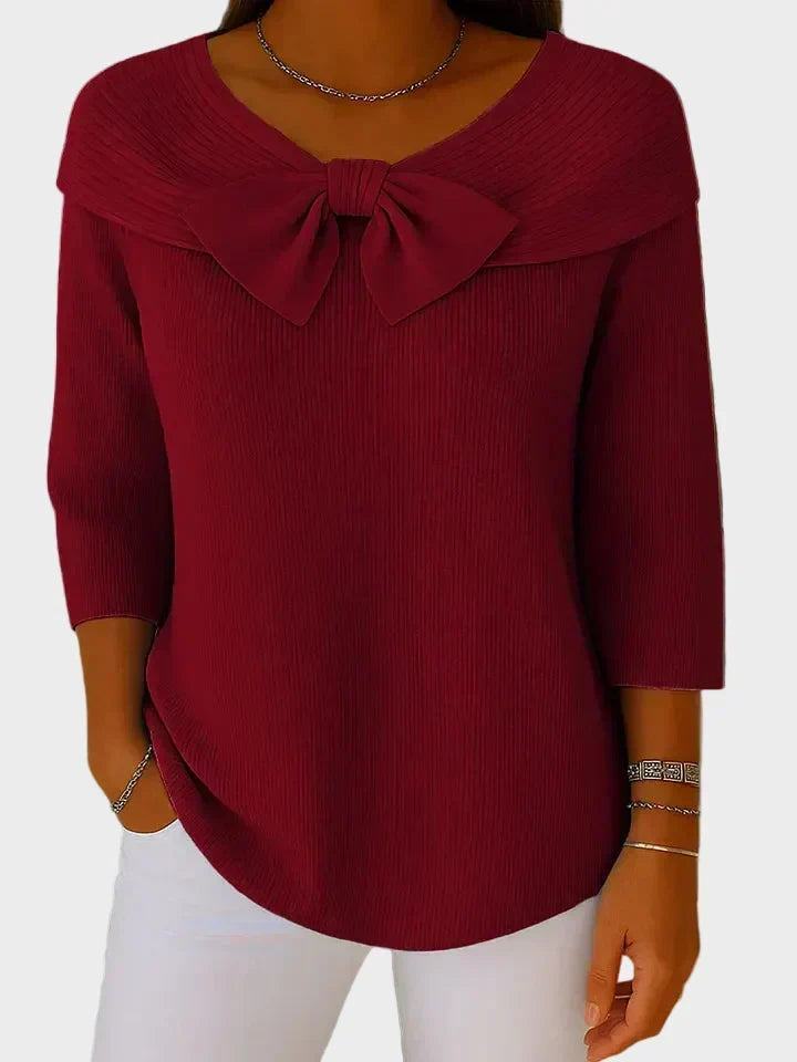 Aline - Weicher und Eleganter Pullover mit Schleife