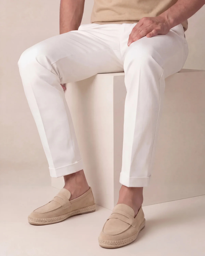 Espadrilles Riviera aus beigem Wildleder