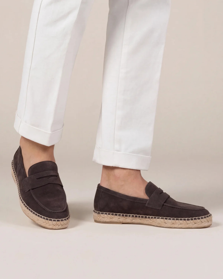 Espadrilles Kaffee Wildleder Riviera