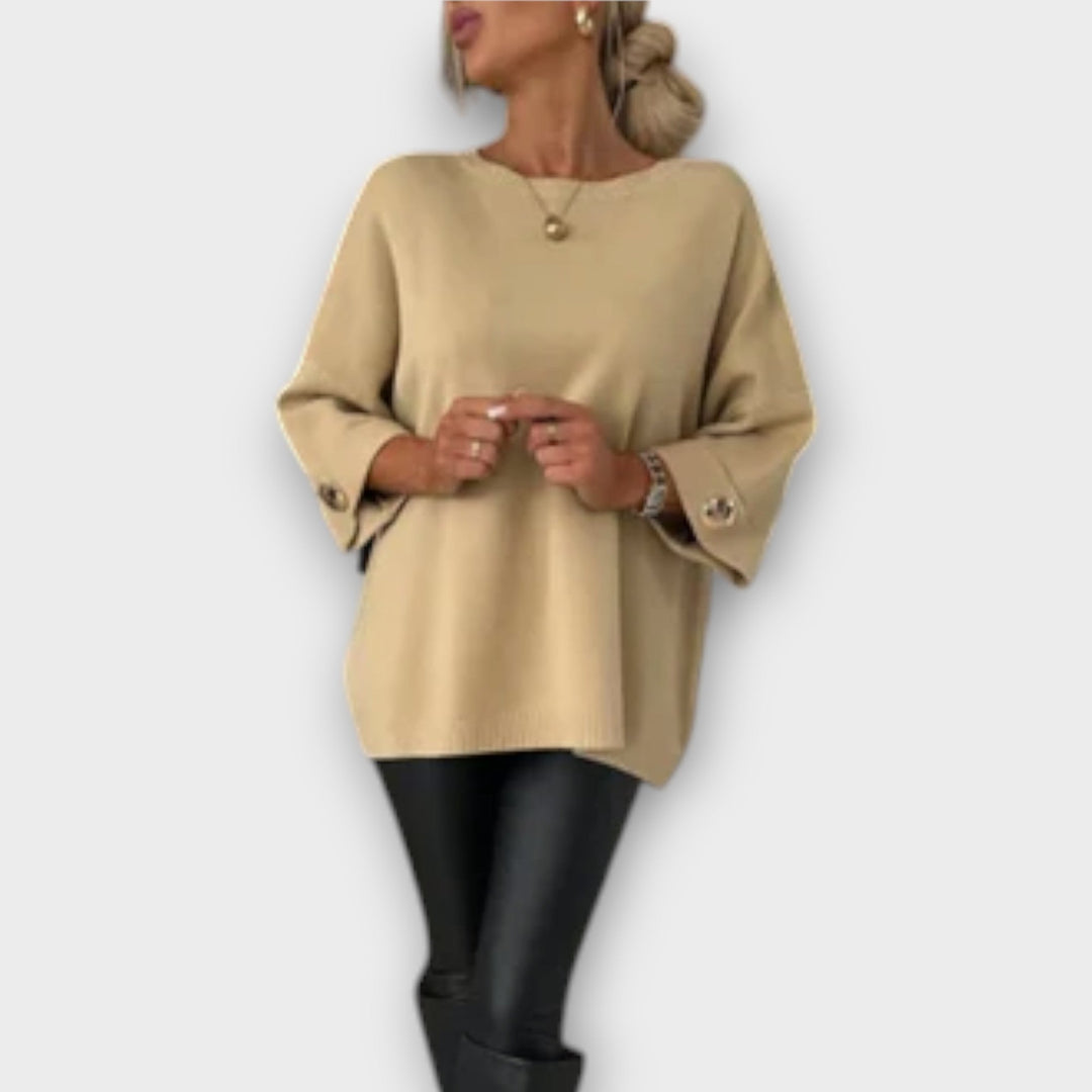 Isabella - Elegante weiße Strickbluse