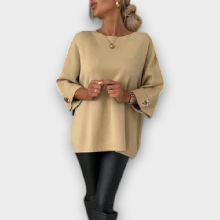 Isabella - Elegante weiße Strickbluse