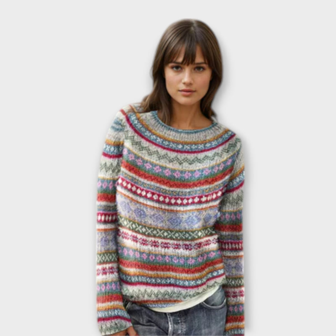 Manonin - Weicher Pullover mit bunten Streifen