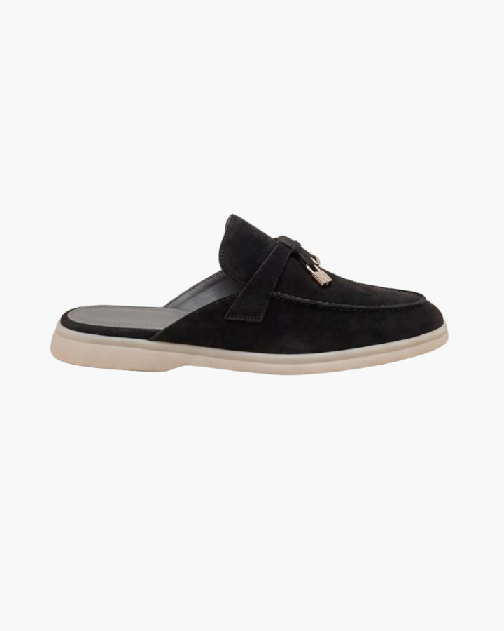 Mule Mediterraneo in schwarzem Wildleder