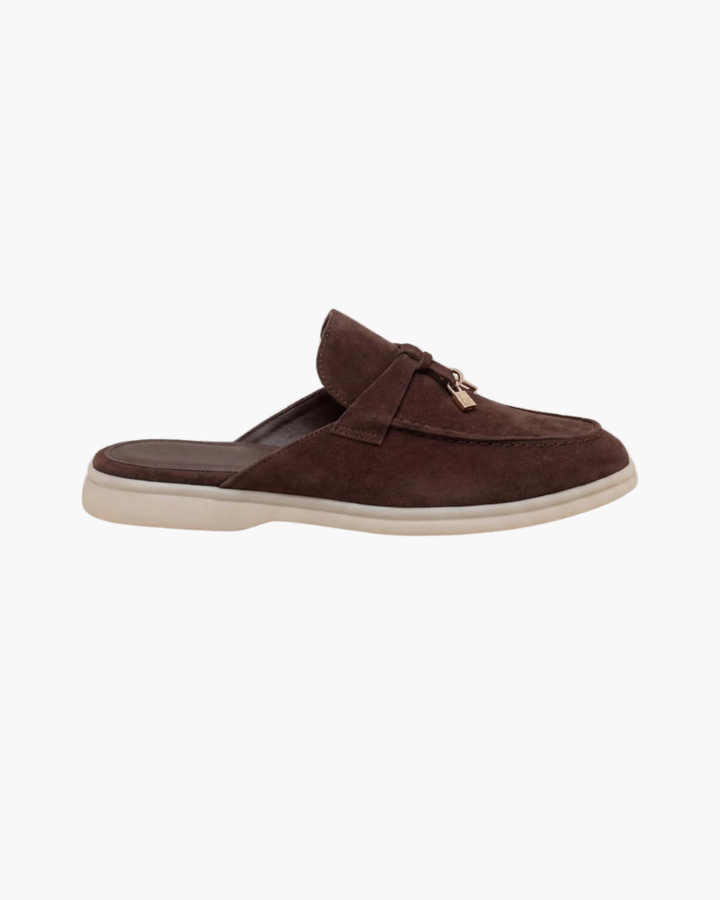 Mule Mediterraneo in braunem Wildleder