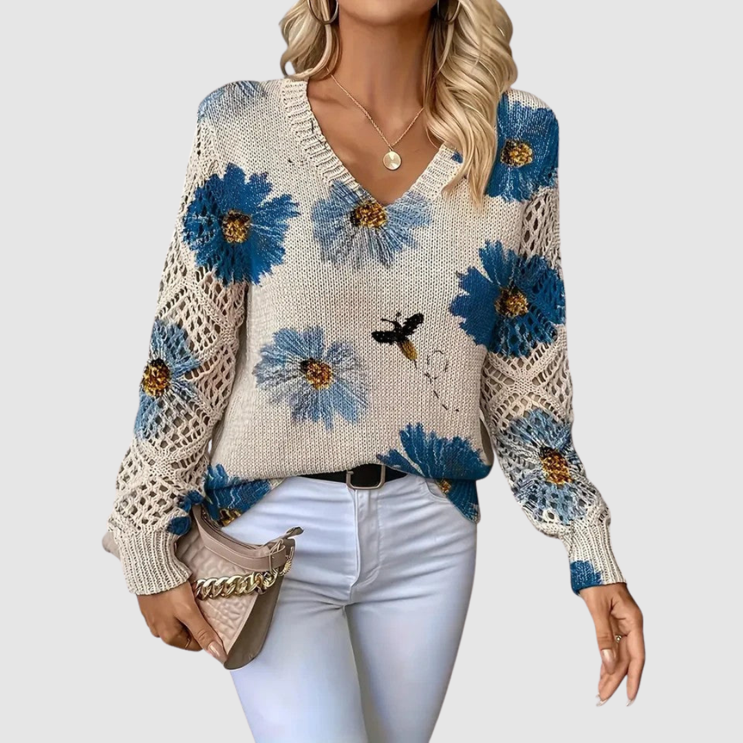 Meda - Eleganter Pullover mit floralem Muster