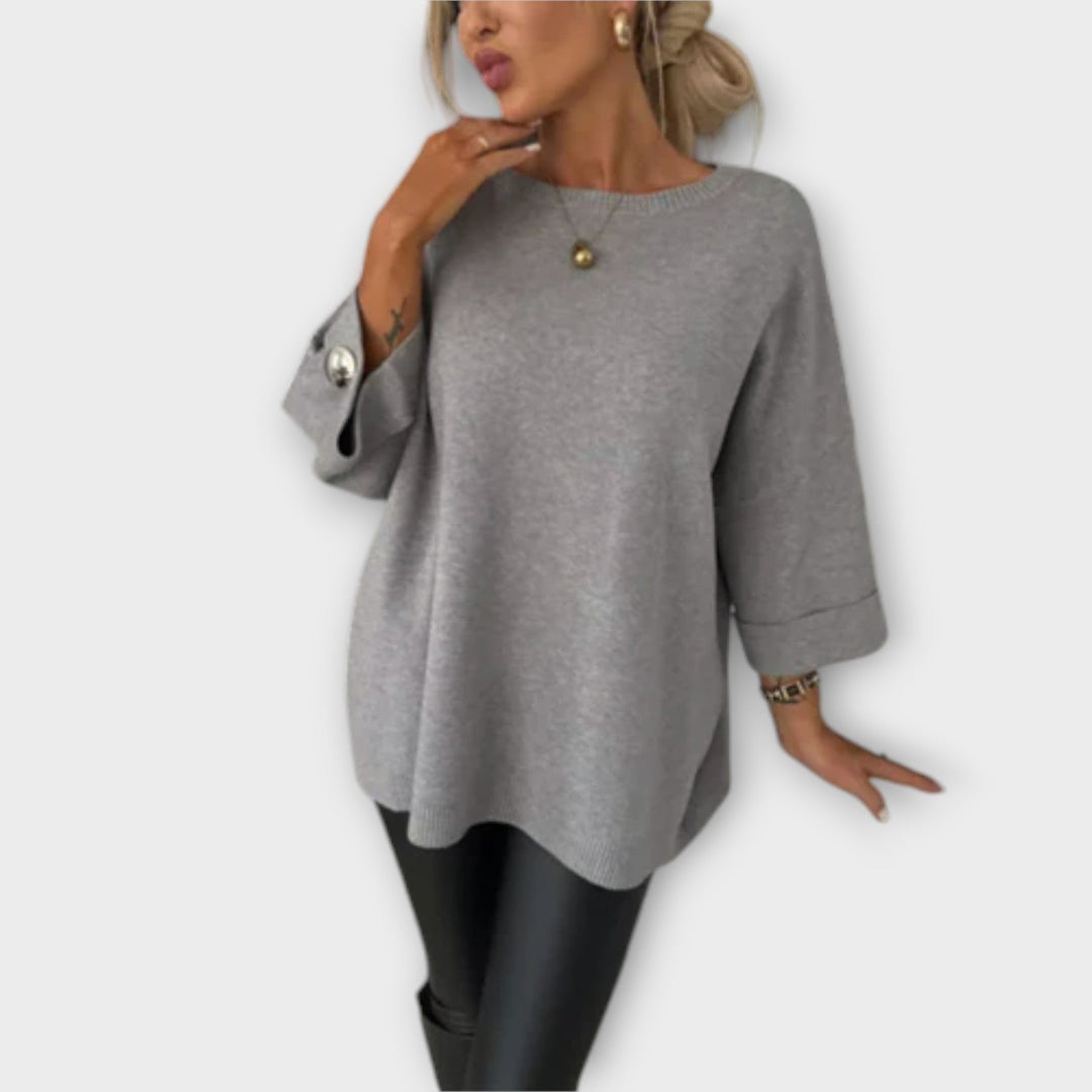 Isabella - Elegante weiße Strickbluse