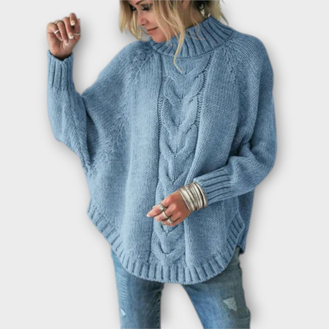 Elysian - Himmelblauer Pullover mit strukturiertem Muster