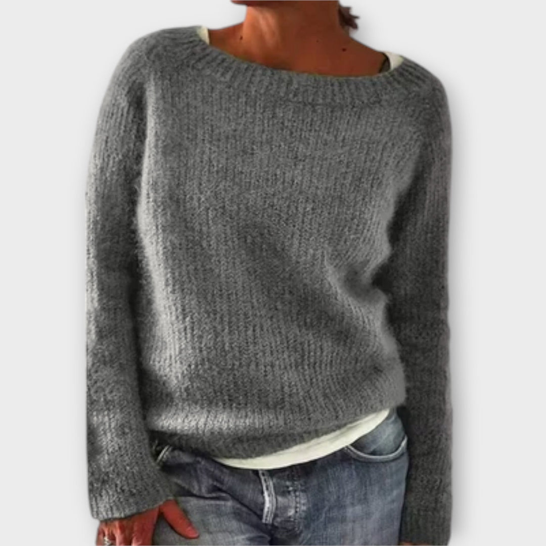 Regine - Uni Pullover grau