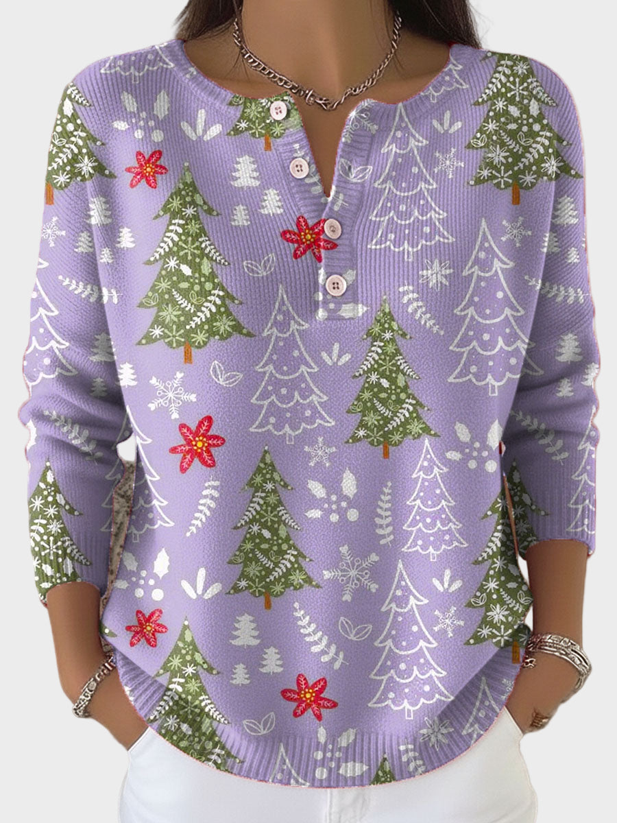Iris - Weihnachtspullover mit Knöpfen