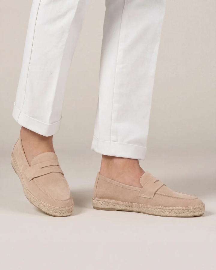 Espadrilles Riviera aus beigem Wildleder