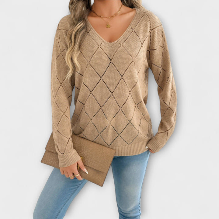 Evers - Lässiger schwarzer Pullover mit Rautenmuster