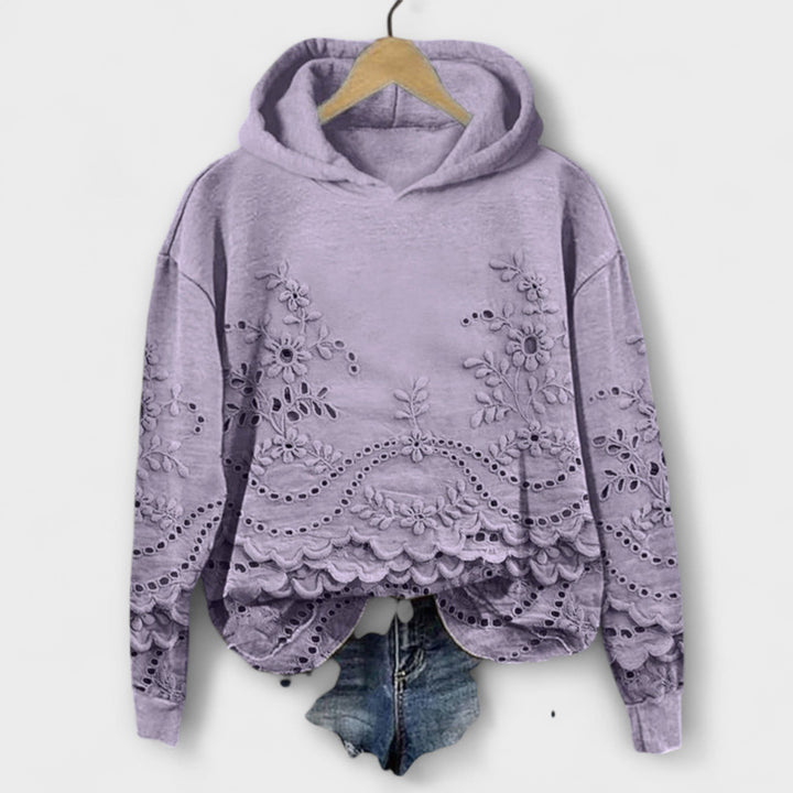Grace - Hoodie Vintage Lila mit Floralprint
