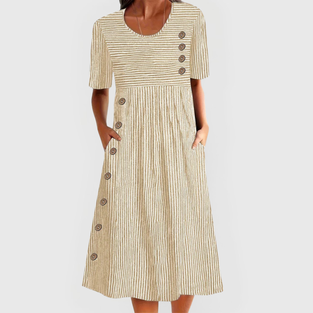 JARNA | MIDILANGE STREIFENKLEID