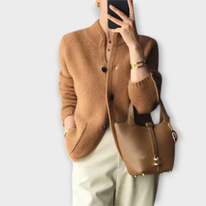 Alissa - Bequemer Cardigan in Cremefarbe