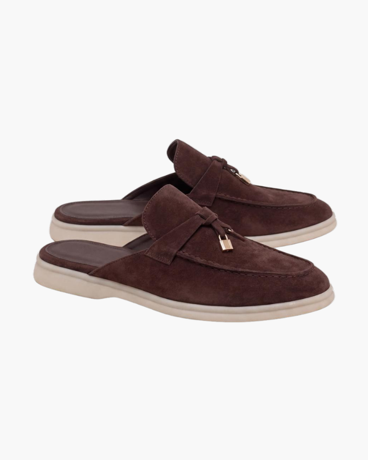 Mule Mediterraneo in braunem Wildleder