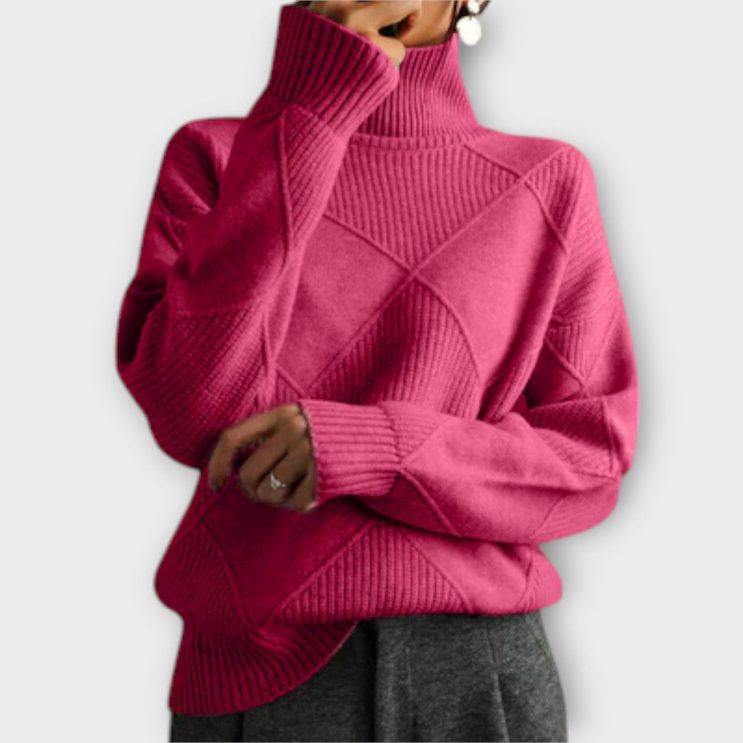 Melanie - Bequemer und eleganter Rollkragenpullover in Gelb