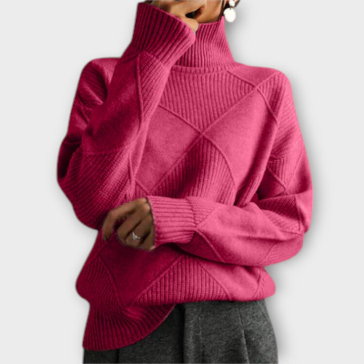 Melanie - Bequemer und eleganter Rollkragenpullover in Gelb