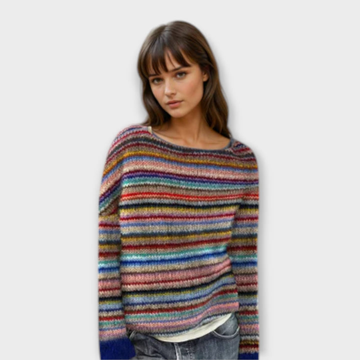 Manonin - Weicher Pullover mit bunten Streifen