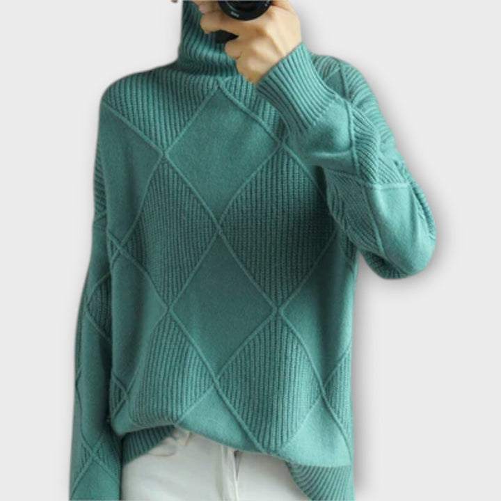 Melanie - Bequemer und eleganter Rollkragenpullover in Gelb