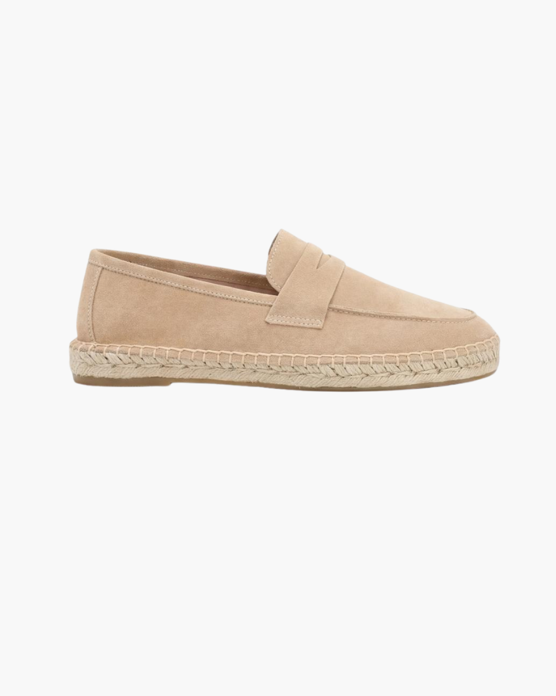 Espadrilles Riviera aus beigem Wildleder