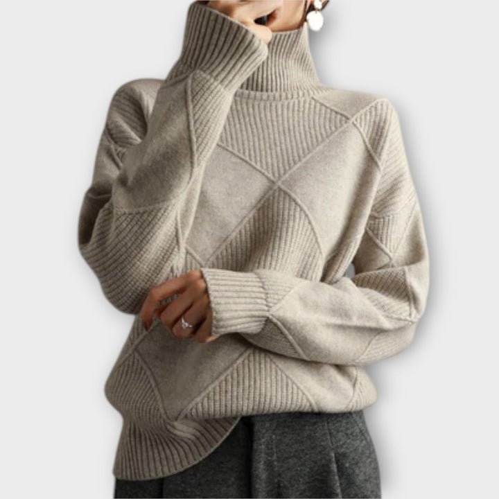 Melanie - Bequemer und eleganter Rollkragenpullover in Gelb