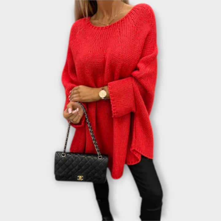 Isabelle - Beiger Pullover für Frauen mit Rundhalsausschnitt