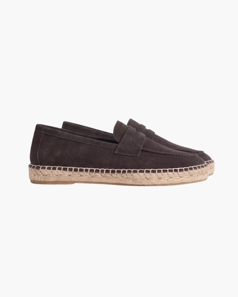 Espadrilles Kaffee Wildleder Riviera