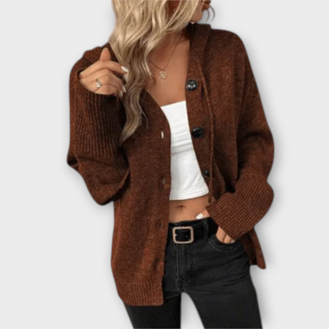 Brittan - Cardigan beige mit Knöpfen