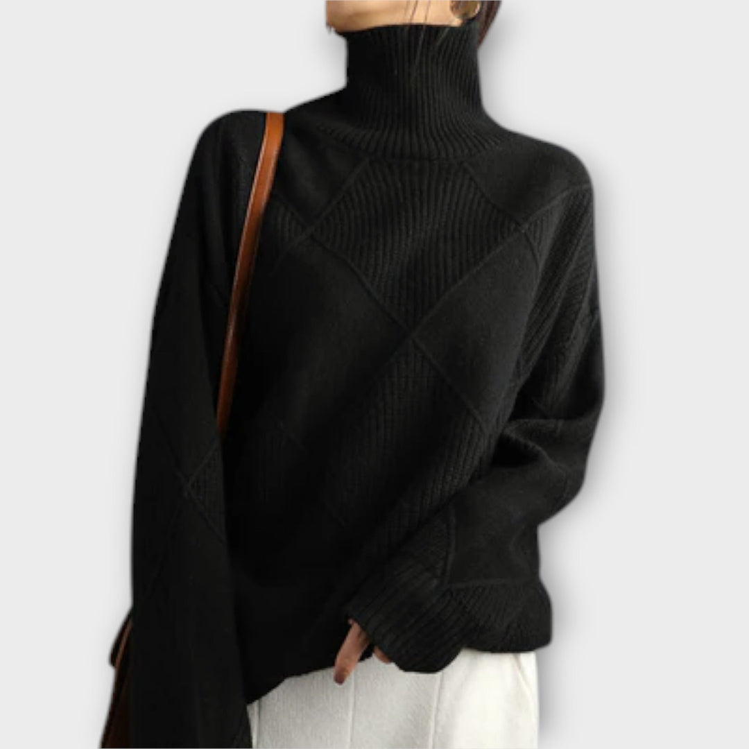 Melanie - Bequemer und eleganter Rollkragenpullover in Gelb