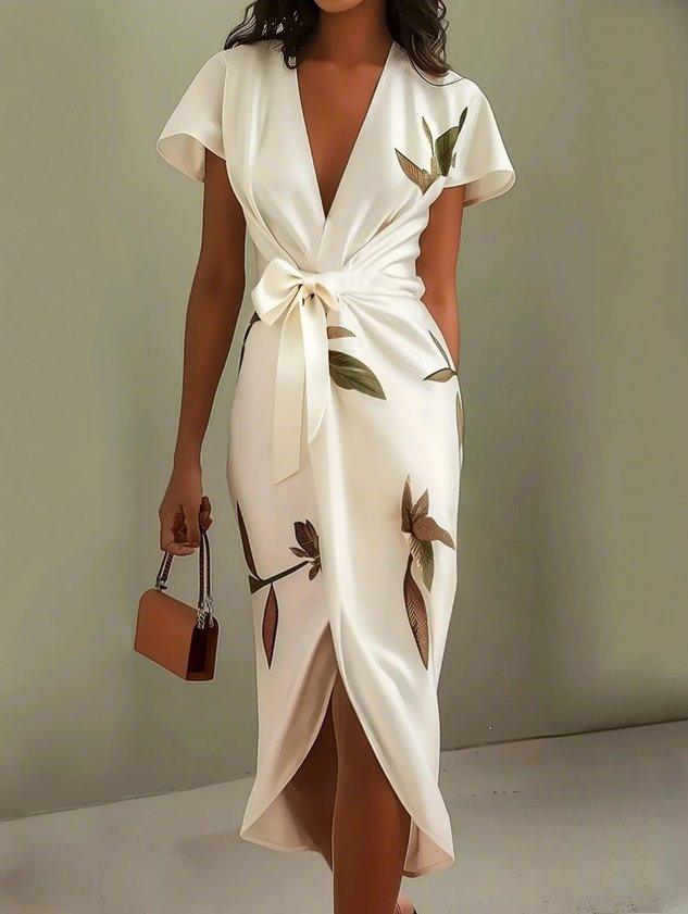 Amelia | Elegantes florales Wickelkleid