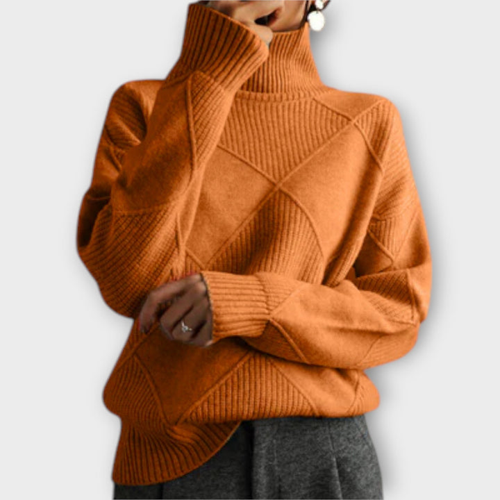Melanie - Bequemer und eleganter Rollkragenpullover in Gelb