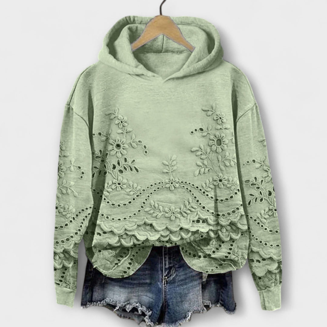 Grace - Hoodie Vintage Lila mit Floralprint