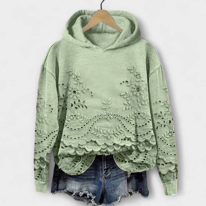 Grace - Hoodie Vintage Lila mit Floralprint