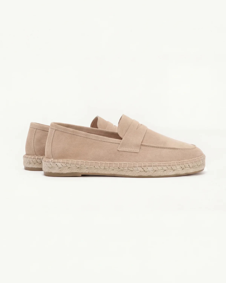 Espadrilles Riviera aus beigem Wildleder