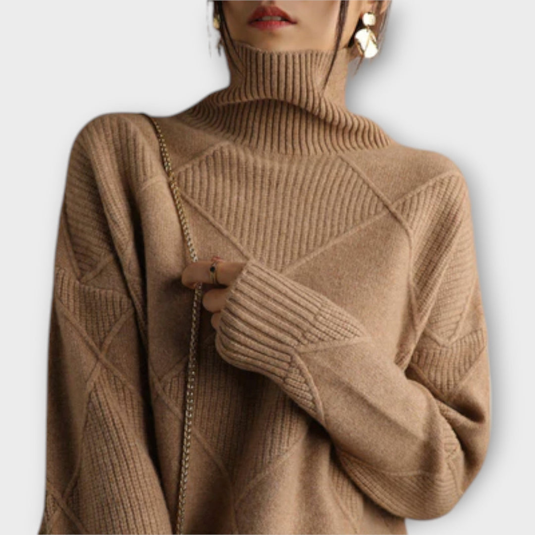 Melanie - Bequemer und eleganter Rollkragenpullover in Gelb