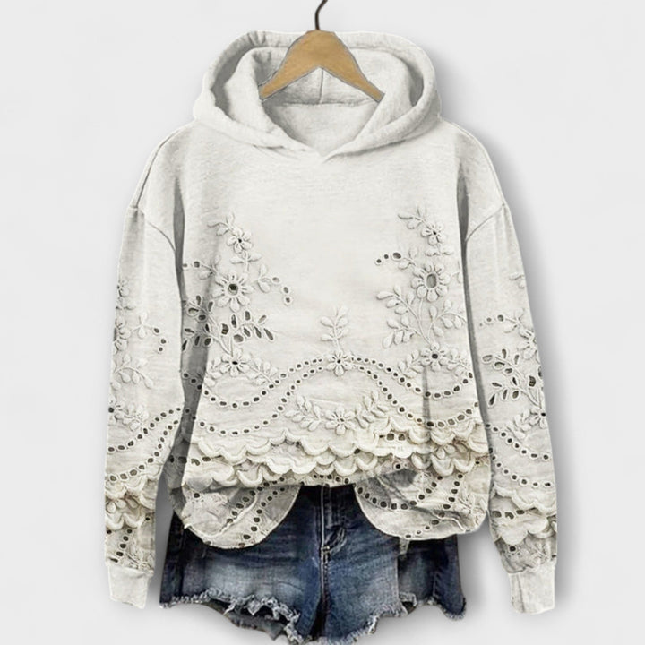 Grace - Hoodie Vintage Lila mit Floralprint