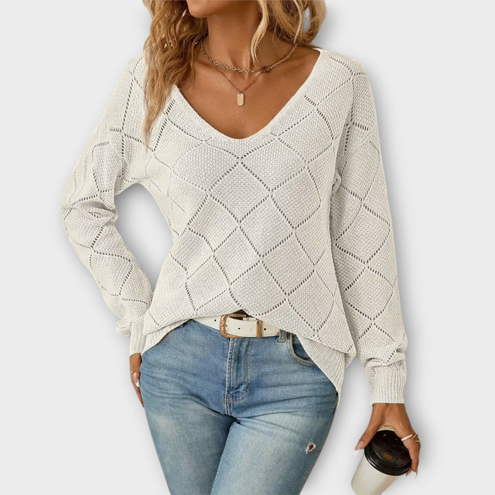 Evers - Lässiger schwarzer Pullover mit Rautenmuster