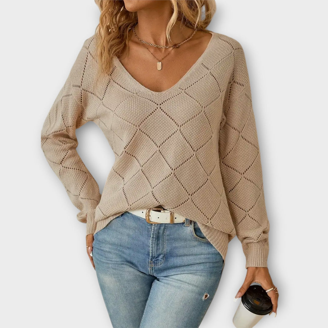 Evers - Lässiger schwarzer Pullover mit Rautenmuster