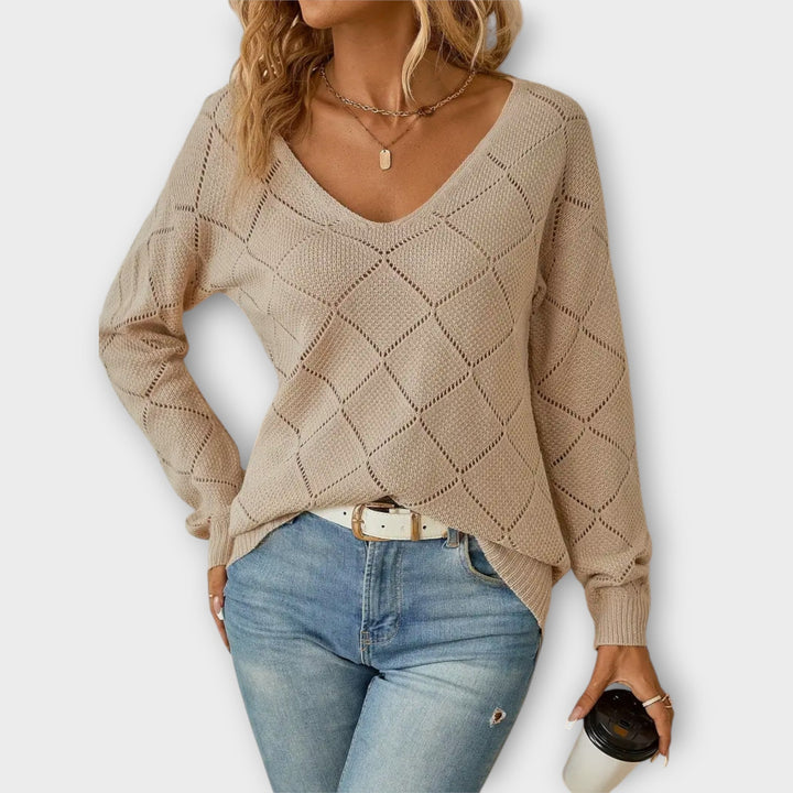 Evers - Lässiger schwarzer Pullover mit Rautenmuster