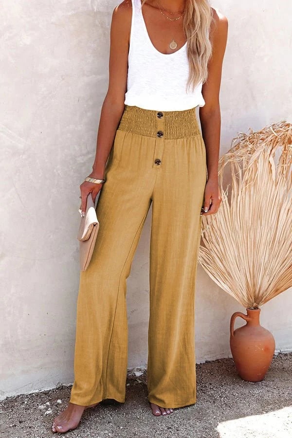 Riana - Hohe Taille Entspannte Hose