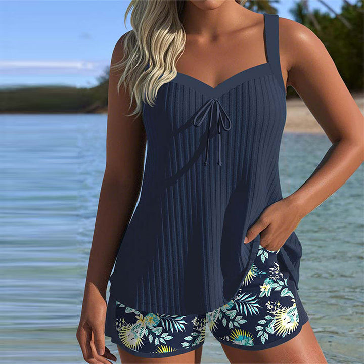 Laluna® | Gestreifter Tankini mit Strandshorts Zwei Teile